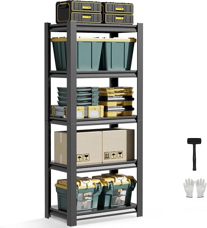 JHYKHG 63" H Storage Shelves, 5-Tier Heavy Duty Garage Shelving, Adjustable by Unknown