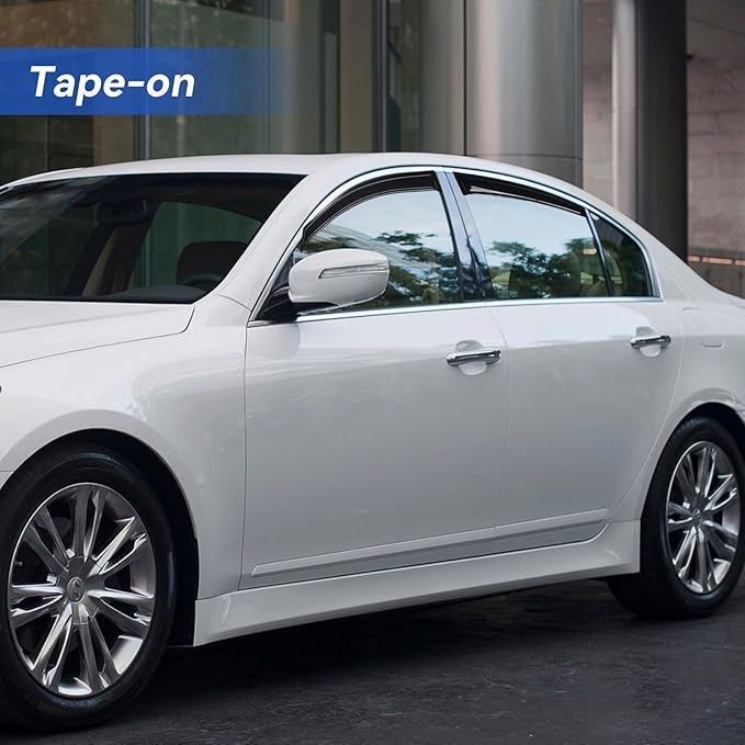 Window Visors Rain Guards for 2009-2014 Hyundai Genesis Sedan, Out-Channel - Image 3