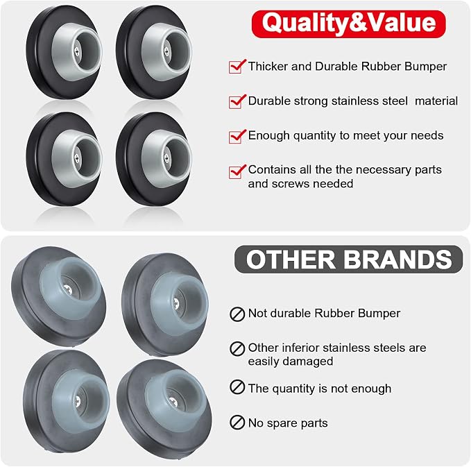 Blulu Concave Wall Door Stopper Door Bumper Stainless Steel Wall Protector - Image 7