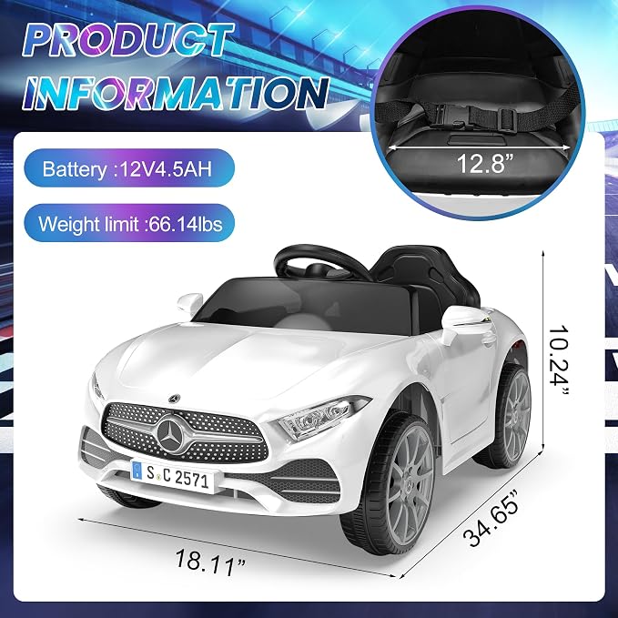 12V Kids Ride On Car with 2.4G Remote Control, Battery Powered Electric Car - Image 7