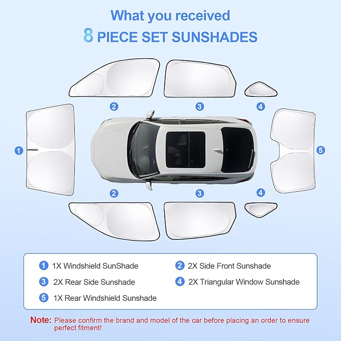 8pcs Car Window Shades for Honda Civic2022-Present Accessories, Windshield Side - Image 7