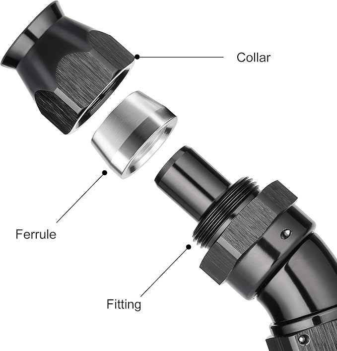 EVIL ENERGY 8AN 30 Degree PTFE One Piece Full Flow End Hose Fitting Aluminum - Image 2