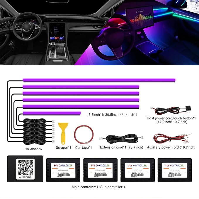 Acrylic Interior Car LED Strip Light - Image 3