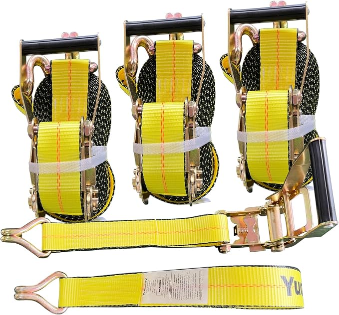 Ratchet Straps Heavy Duty 2" x 30' x 10000 lbs J Hook Tie Down Strap Ratcheting by Yuoneiy