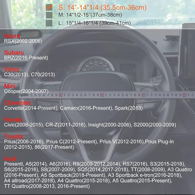 Car Steering Wheel Cover Black, 14-14.5 inch Steering Wheel Covers - Image 2