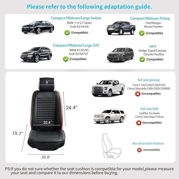 2pc Car Seat Covers, Luxury Car Protectors, Universal Anti-Slip Driver Seat - Image 2