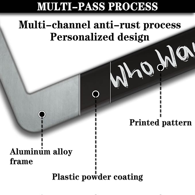 Metal License Plate Frame Black and White License Plate Frames Not All Who - Image 5