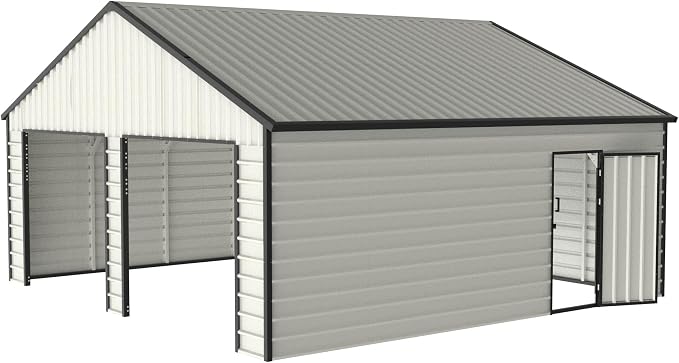 23 x 22 Metal Shed, Metal Garage Building - Image 4