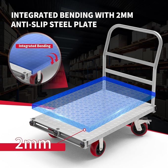 2IN1 Steel Panel Truck Cart, Lumber Cart Drywall Dolly，2500LBS Heavy Duty - Image 3