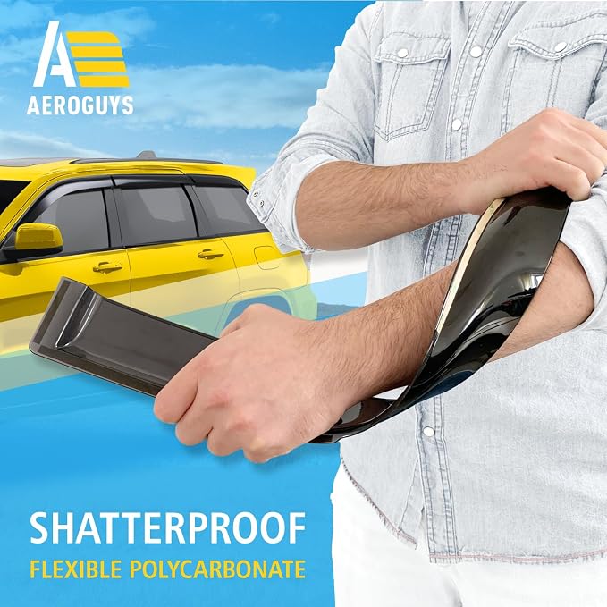 Extra Durable Window Deflectors Tape-On Window Visors Rain Guards Fit - Image 4