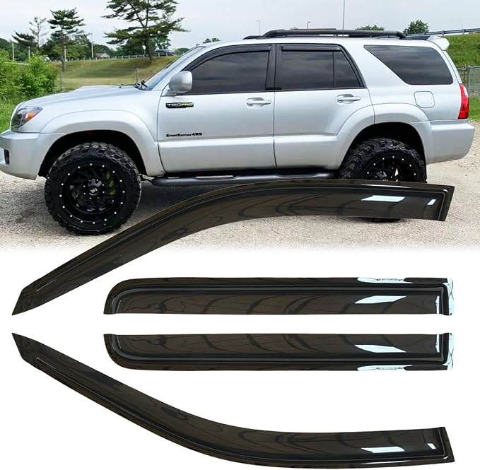 4pcs Original Shatterproof Outside Mount Style Sun Rain Guards Durable Side by Deebior