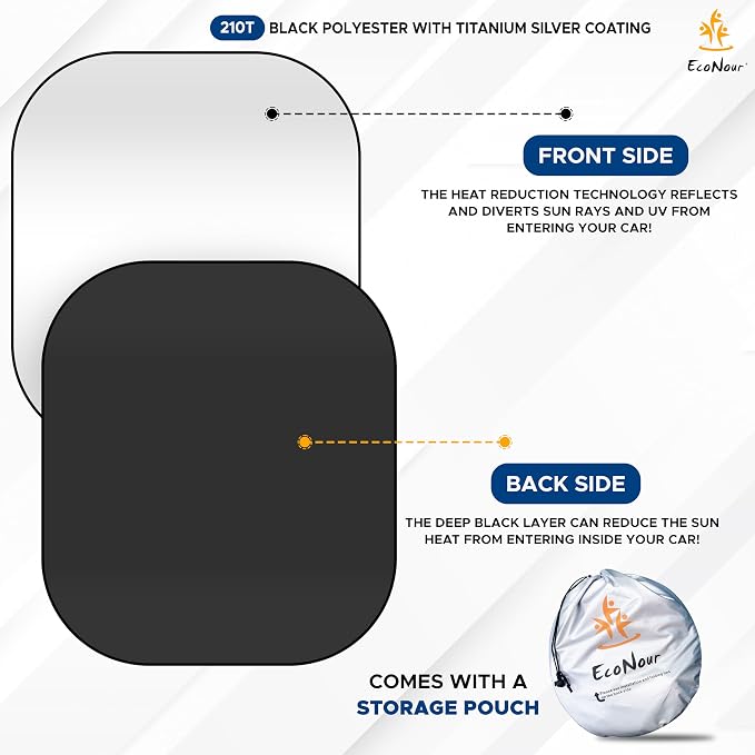 EcoNour 2-Piece Windshield Sun Shade - Image 3
