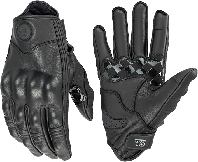 KEMIMOTO Motorcycle Leather Gloves, Sheepskin Protective Gloves by kemimoto