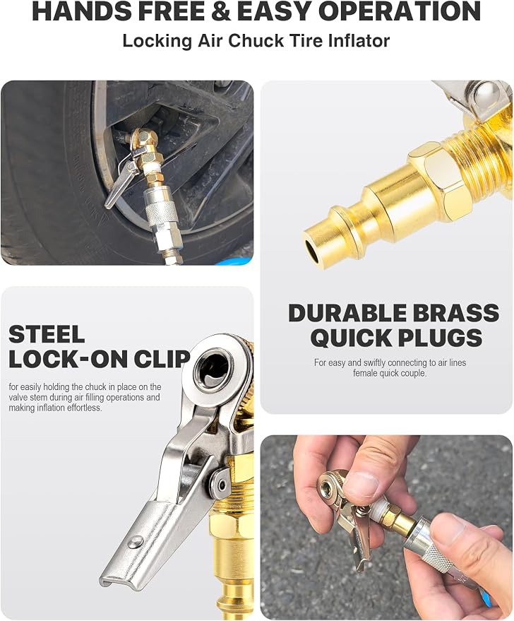 2-Pack 1/4 Inch Female NPT Closed Ball Tire Inflator - Image 2