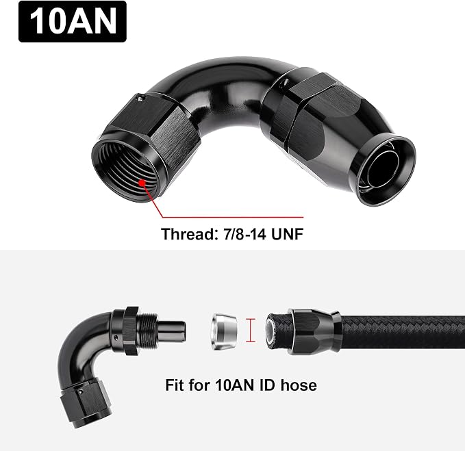 EVIL ENERGY 10AN 120 Degree PTFE One Piece Full Flow End Hose Fitting Aluminum - Image 4