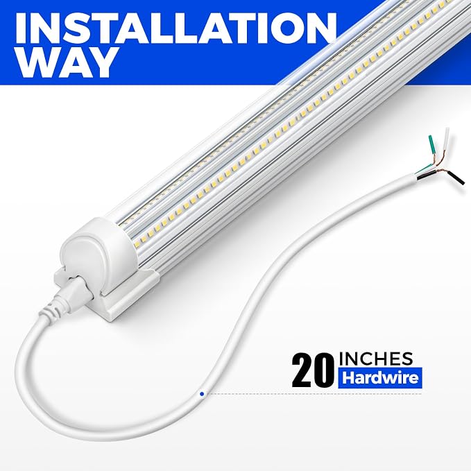 Barrina 8FT LED Shop Light, 100W 15000LM 5000K, V Shape Integrated T8 LED - Image 7