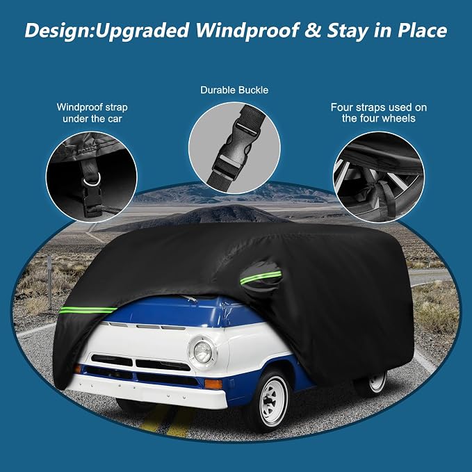 Car Cover for 1964-1970 Dodge A100 for VW Bus T1 T2 T3 1950-1992, 420D Oxford - Image 3