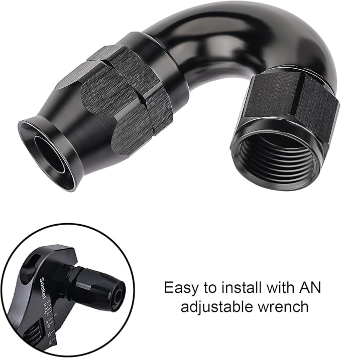 EVIL ENERGY 8AN 150 Degree PTFE One Piece Full Flow End Hose Fitting Aluminum - Image 6