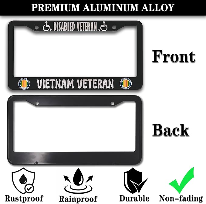 License Plate Frames Black and White License Plate Covers Disabled Vietnam - Image 3