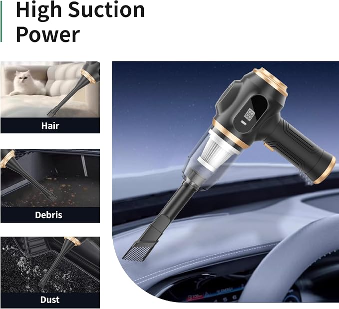 Car Vacuum Portable Cordless, Handheld Vacuum Cordless - Image 2