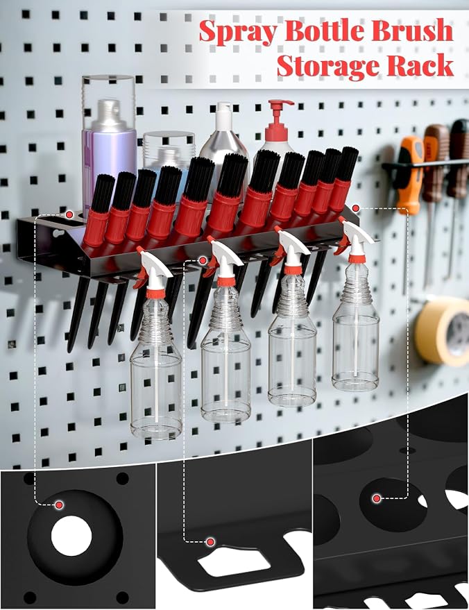 Spray Bottle Storage Rack, Wall Mount Bottle Organizer Car Detailing, Detailing - Image 3