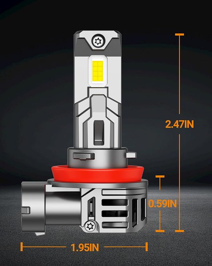 SEALIGHT 9005/HB3 H11 Fog Light Bulbs, 60000LM 6500K Cool White, 1:1 Mini Size - Image 6