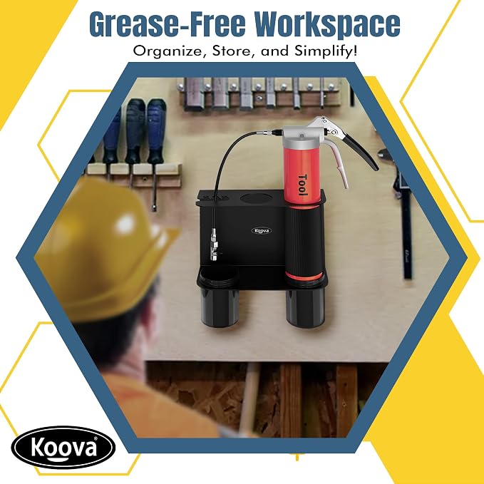 Koova Grease Gun Holder | Tractor Grease Gun Garage Organizer Wall Mount | - Image 4