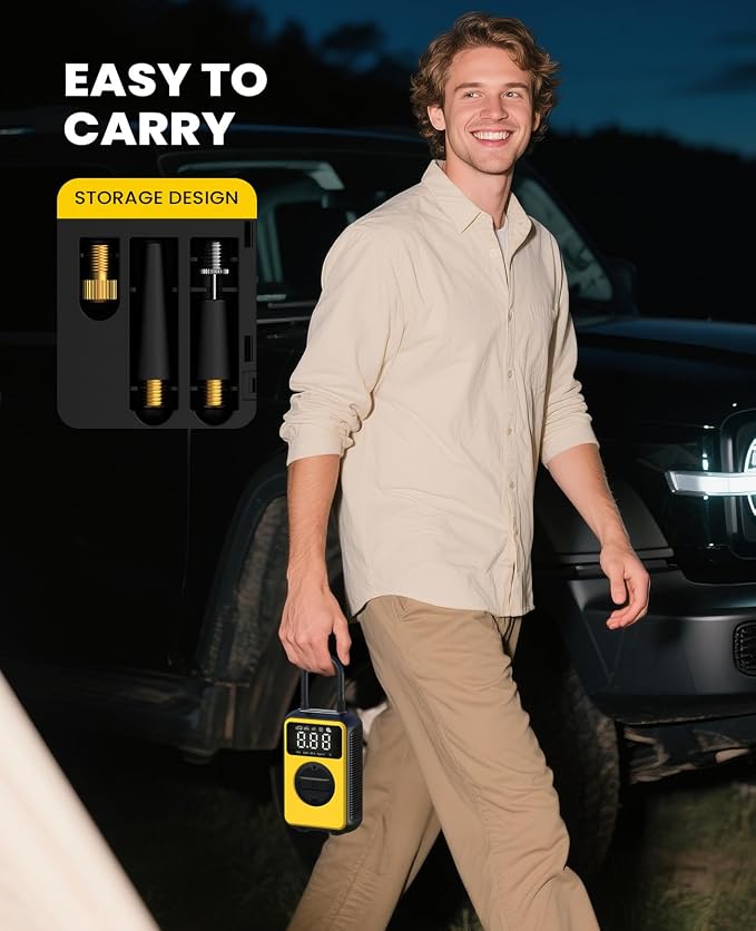 Tire Inflator Portable Air Compressor, Dual Pressure-150PSI High Pressure Mode - Image 7
