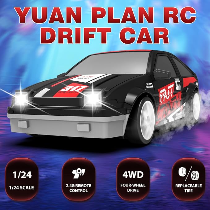 Remote Control Car 1/24 2.4GHz 4WD RC Drift Car, High Speed Drifting RC Cars - Image 2