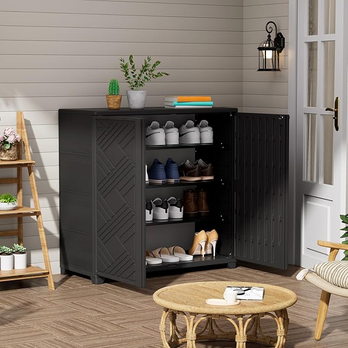 ZZM Indoor/Outdoor Storage Cabinet Waterproof, All Weather Outdoor Storage - Image 4