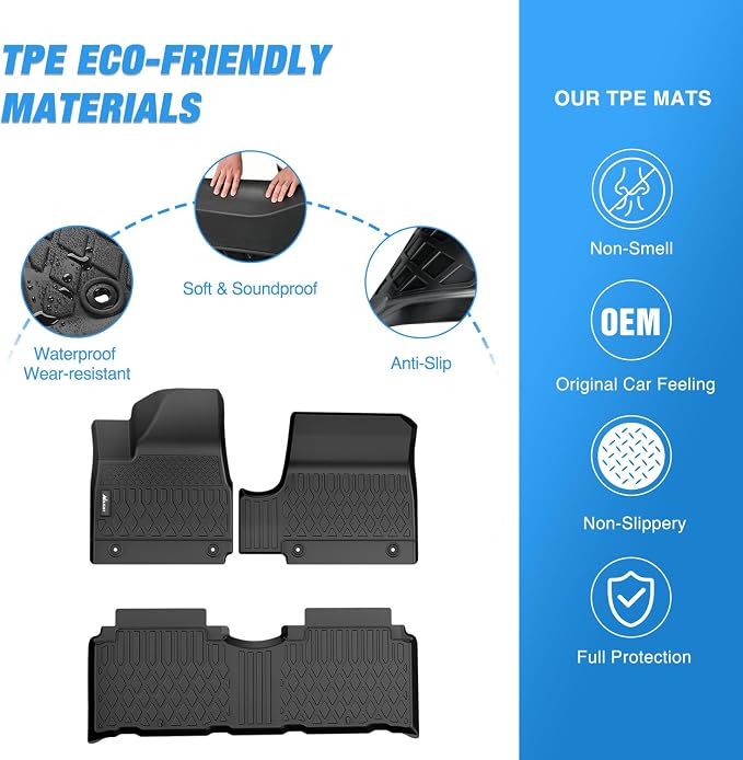 Nilight TPE Floor Mats for Hyundai IONIQ 5 SE Standard Range SE SEL 2022 2023 - Image 3