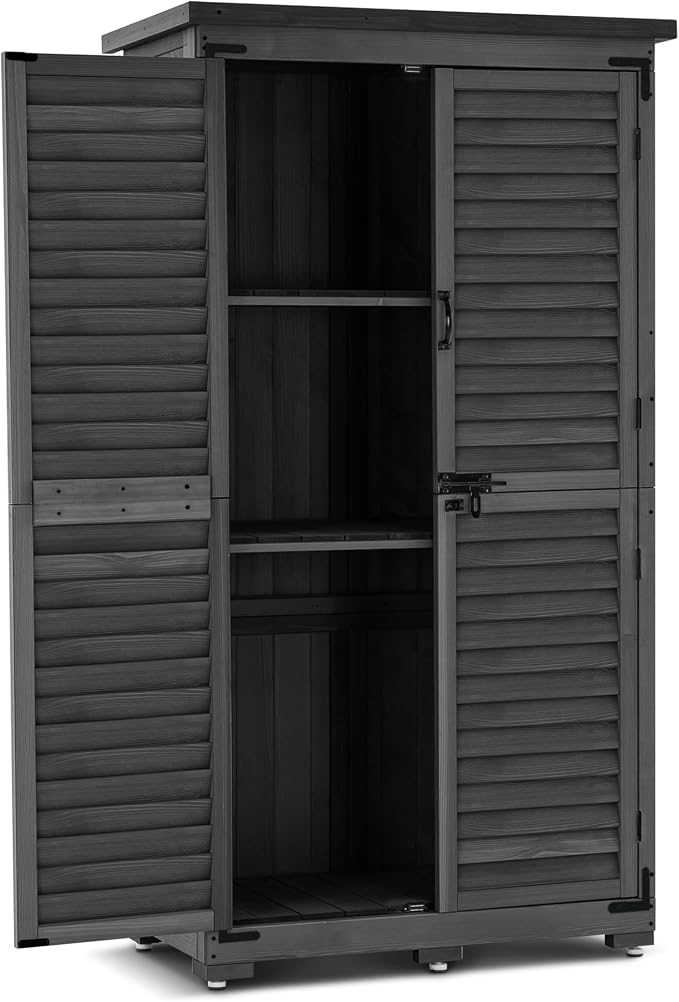MCombo Outdoor Storage Cabinet, Garden Storage Shed, Outside Vertical Shed by MCombo