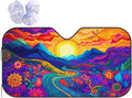 Abstract Flower Sunrise Car Sun Shade Windshield Sunshade Foldable Front Window by mutakin