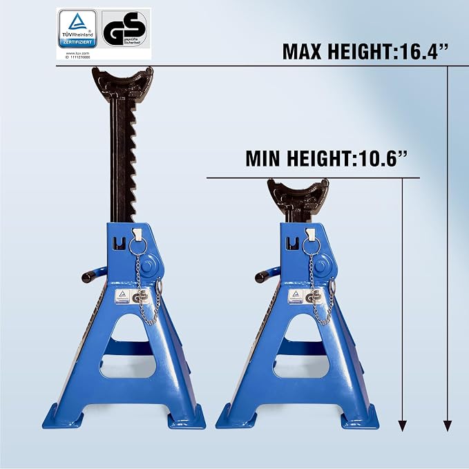 Car Jack Stands 2 Ton with Double Locking and Large Foot Base - Image 2