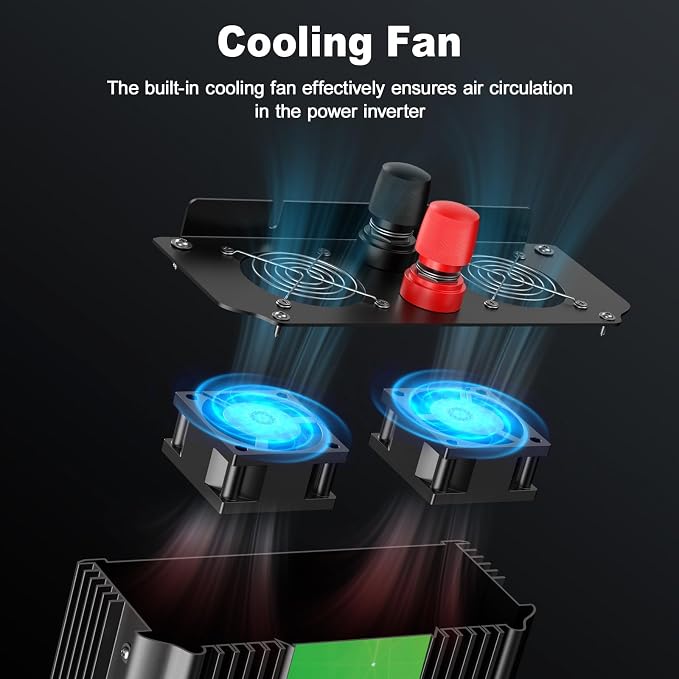 2300W Power Inverter, Peak Power 4600W 12V DC to AC 110V120V, Remote Control - Image 5