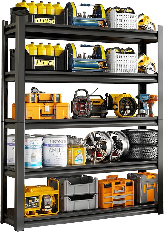 72" H Garage Shelving Unit, Garage Storage Shelves 2500LBS Heavy Duty Shelving by IYANEN