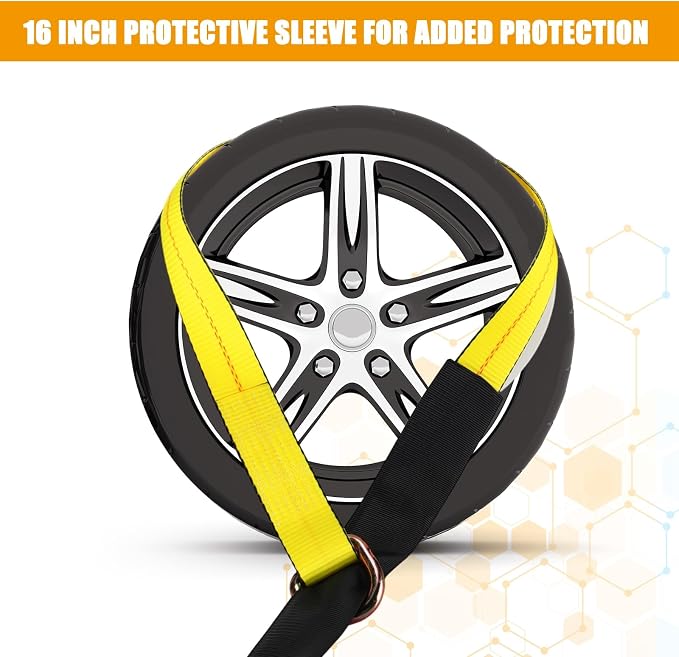 8 Pack 2" x 8ft Tow Truck Straps Lasso Wheel Lift Straps Lasso Tow Strap - Image 4