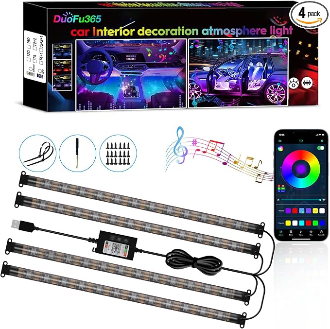 Car Led Strip Lights, RGB Truck Interior Lights by DUOFU365