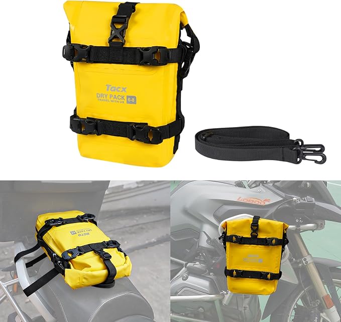 Motorcycle Tail Bag Front Bumper Bag, 8L Roll-top Waterproof Motor Saddle by TACXMOTORRAD