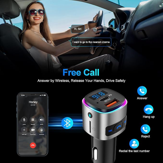 FM Transmitter Bluetooth, SONRU Bluetooth Car Adapter, Wireless FM Radio - Image 4