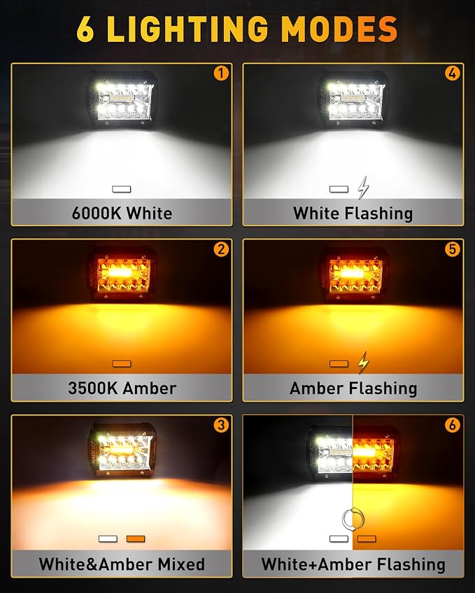 NAOEVO 4 Inch LED Pod Lights, Cube Pods - Image 2