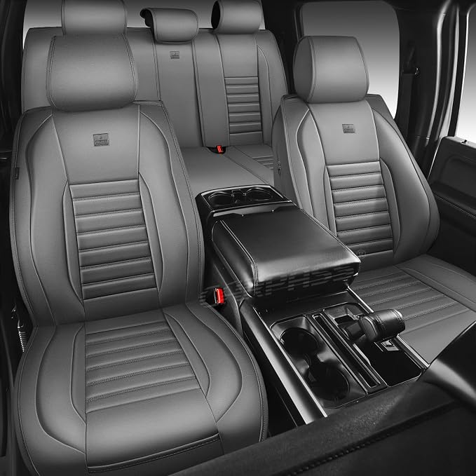 CAR PASS Nappa Leather Car Seat Covers Full Set, Luxury Seat Protector - Image 2