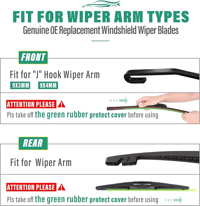 24" 20" 12" Windshield Wiper Blades Replacement - Image 8