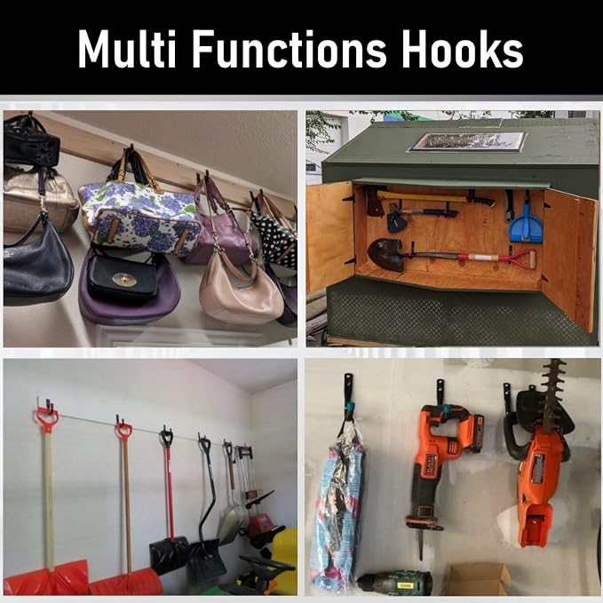 Heavy Duty Garage Storage Hooks, 3.4Inch J Utility Garage Wall Hooks - Image 4