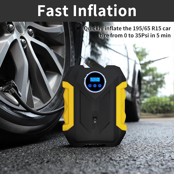 Digital Air Compressor for Car Auto Pump Portable Tire Inflator - Image 4