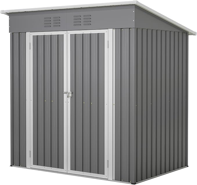 Outdoor Storage Shed, 6X4 FT Metal Garden Shed by Gaderth