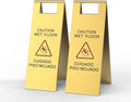 Stainless Steel Wet Floor Sign 2 Pack, 24 Inch Double-Sided Foldable Caution by CrazyAnt