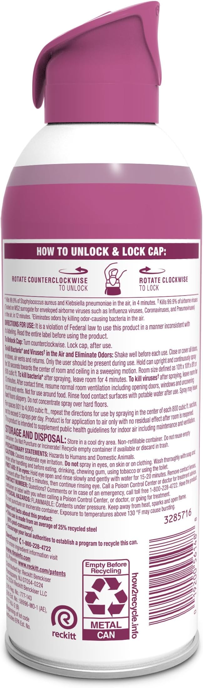 Lysol Air Sanitizer Spray with Odor Eliminator - Image 2