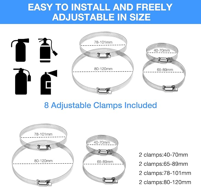 Vehicle Fire Extinguisher Mount Bracket, Aluminum Adjustable Quick Release Roll - Image 2
