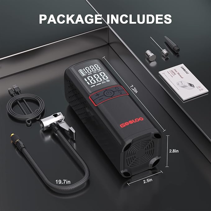 GOOLOO GT160 Tire Inflator Portable Air Compressor, 160PSI Portable Air Pump - Image 9